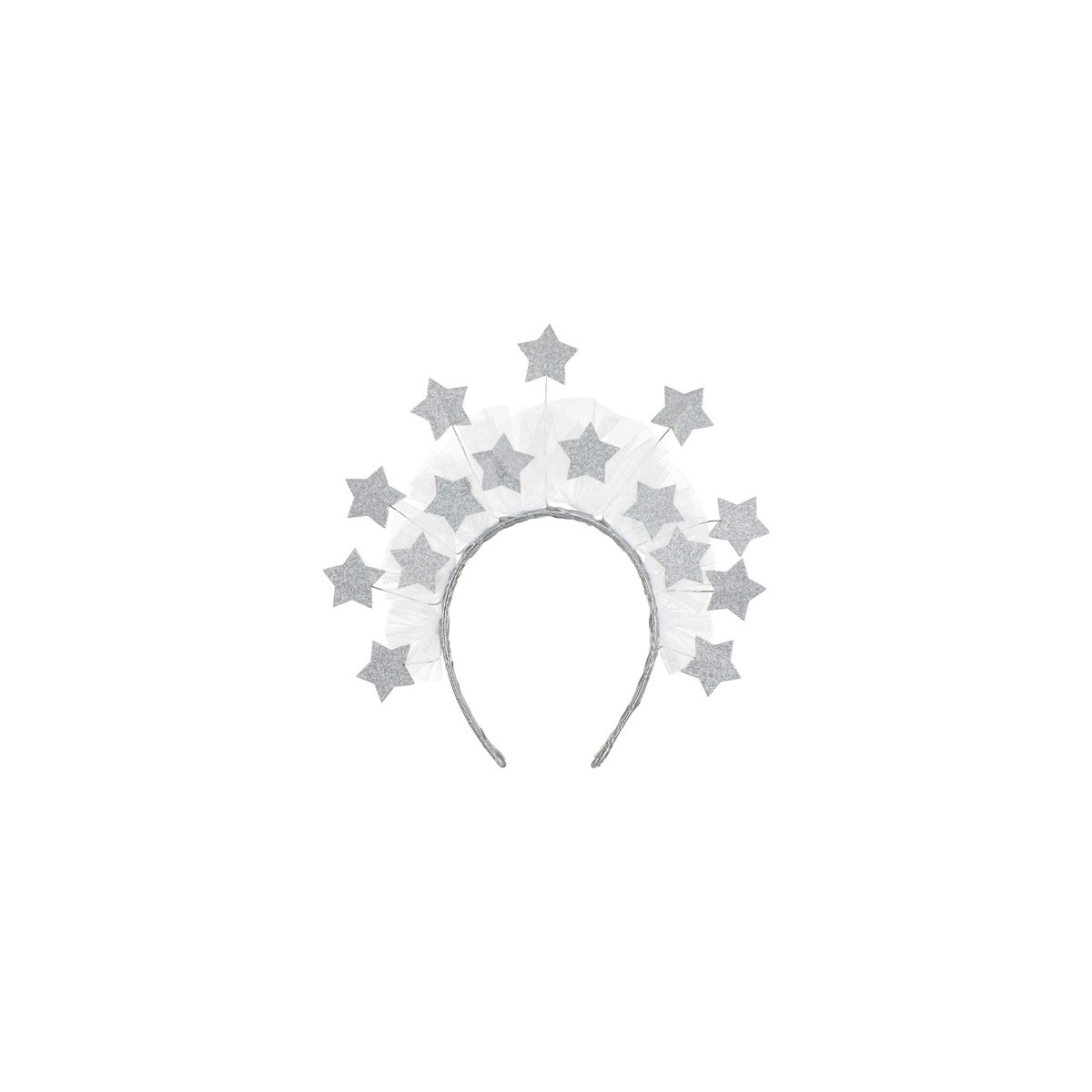 Headband with stars, 25x24.5 cm, silver Headband with stars, 25x24.5 cm, silver