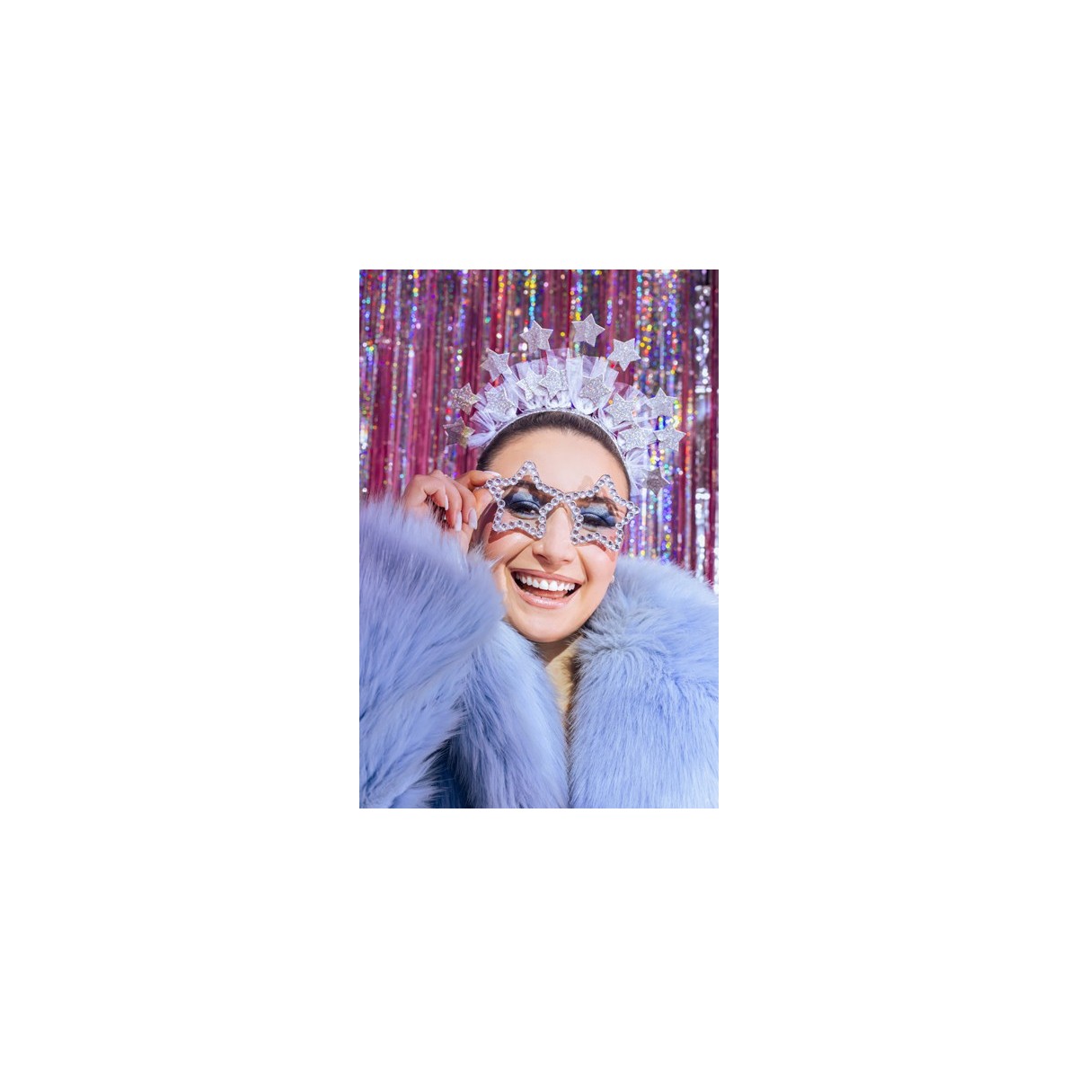 Headband with stars, 25x24.5 cm, silver Headband with stars, 25x24.5 cm, silver