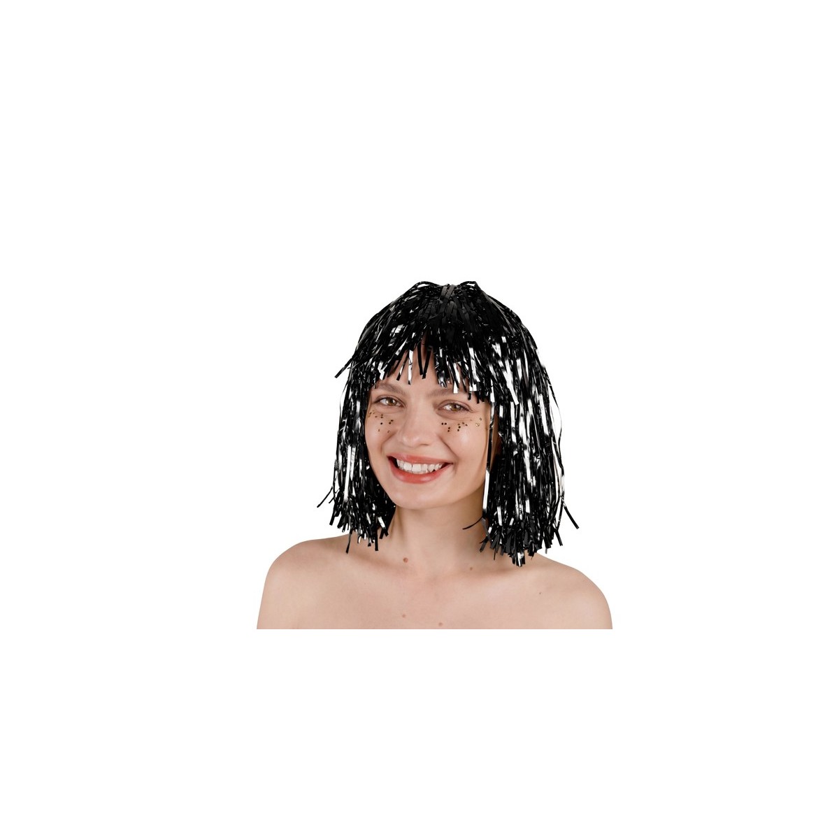 Foil wig, black Foil wig, black