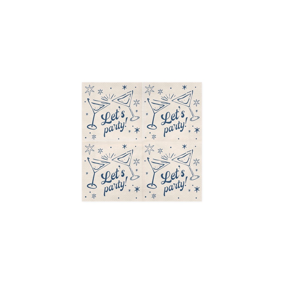 Napkins Let's party!, 33x33 cm, beige (1 pkt / 20 pc.)