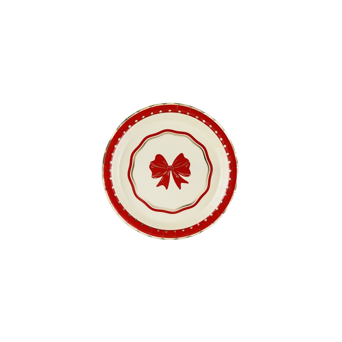 Plates Bow, 18 cm, red-beige (1 pkt / 6 pc.) Plates Bow, 18 cm, red-beige (1 pkt / 6 pc.)