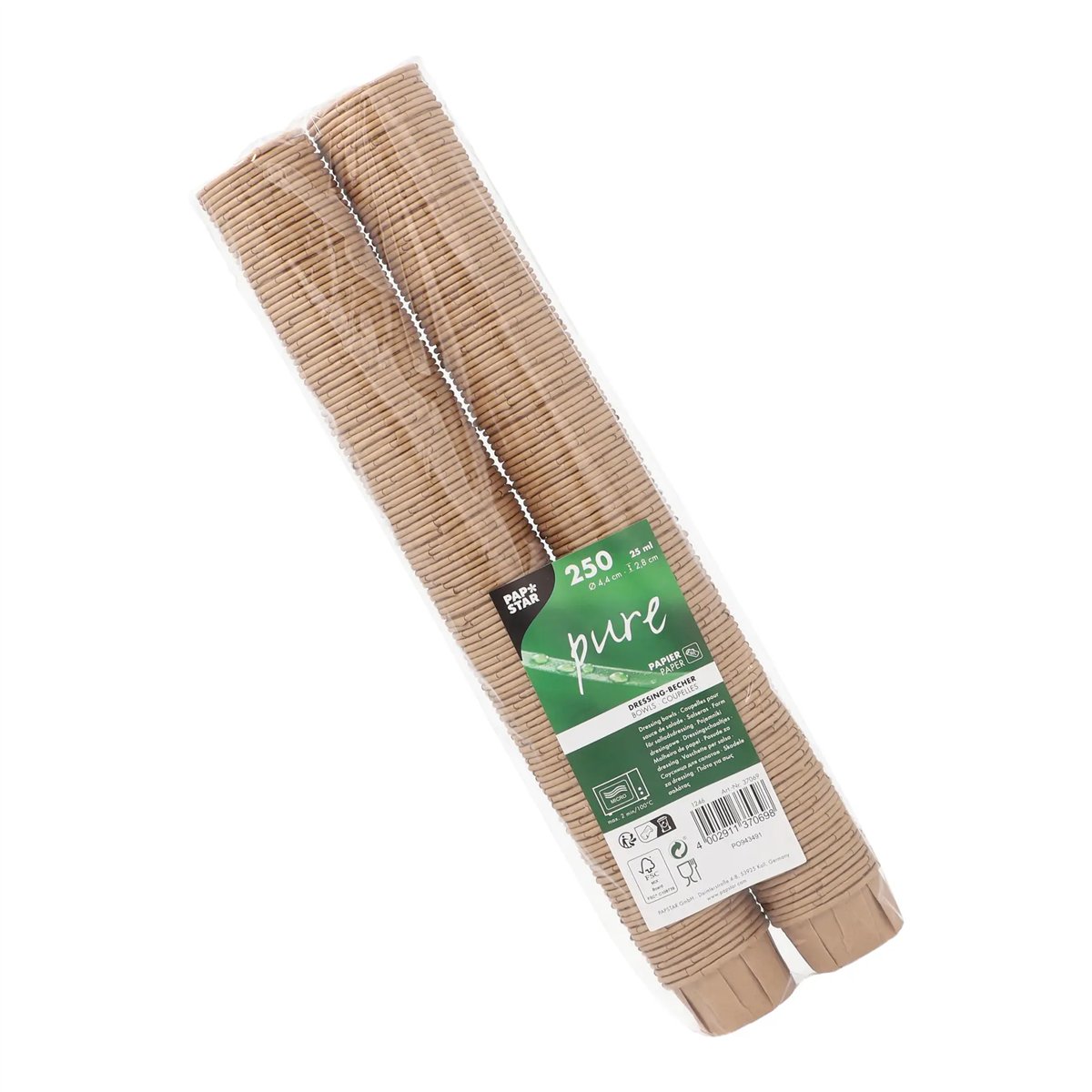 250 stk. Dressingbægre brun papir 25 ml 250 stk. Dressingbægre brun papir 25 ml