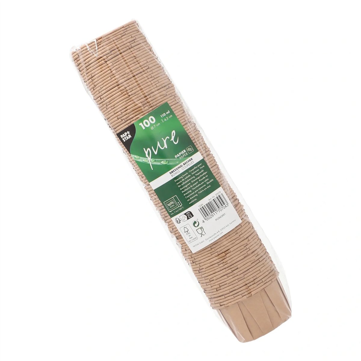 100 stk. Dressingbægre brun papir 110 ml 100 stk. Dressingbægre brun papir 110 ml
