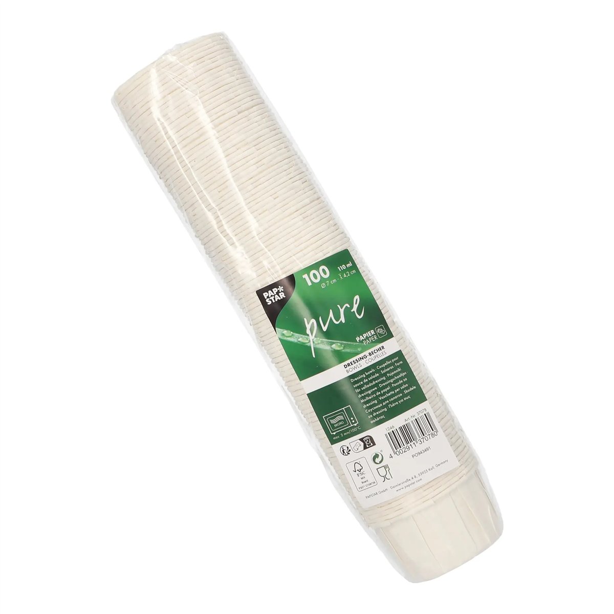 100 stk. Dressingbægre 110 ml hvid papir FSC® 100 stk. Dressingbægre 110 ml hvid papir FSC®
