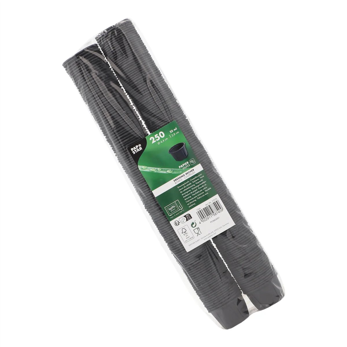 250 stk. Dressingbægre 25 ml sort papir FSC® 250 stk. Dressingbægre 25 ml sort papir FSC®