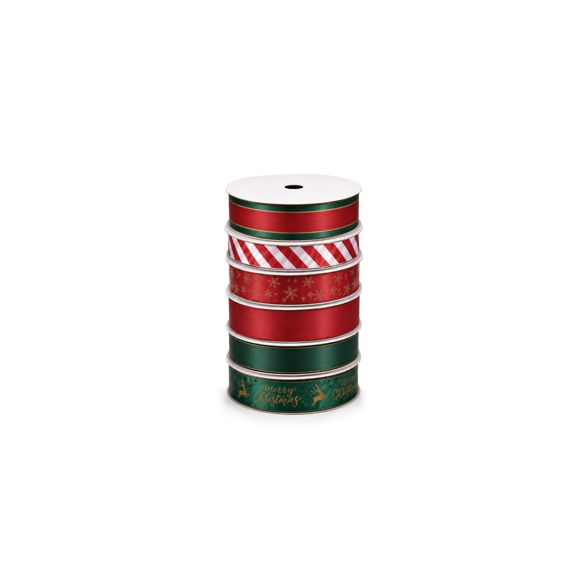 Christmas ribbon set, 1,5-2,5x300 cm, mix of designs (1 pkt / 24 pc.)