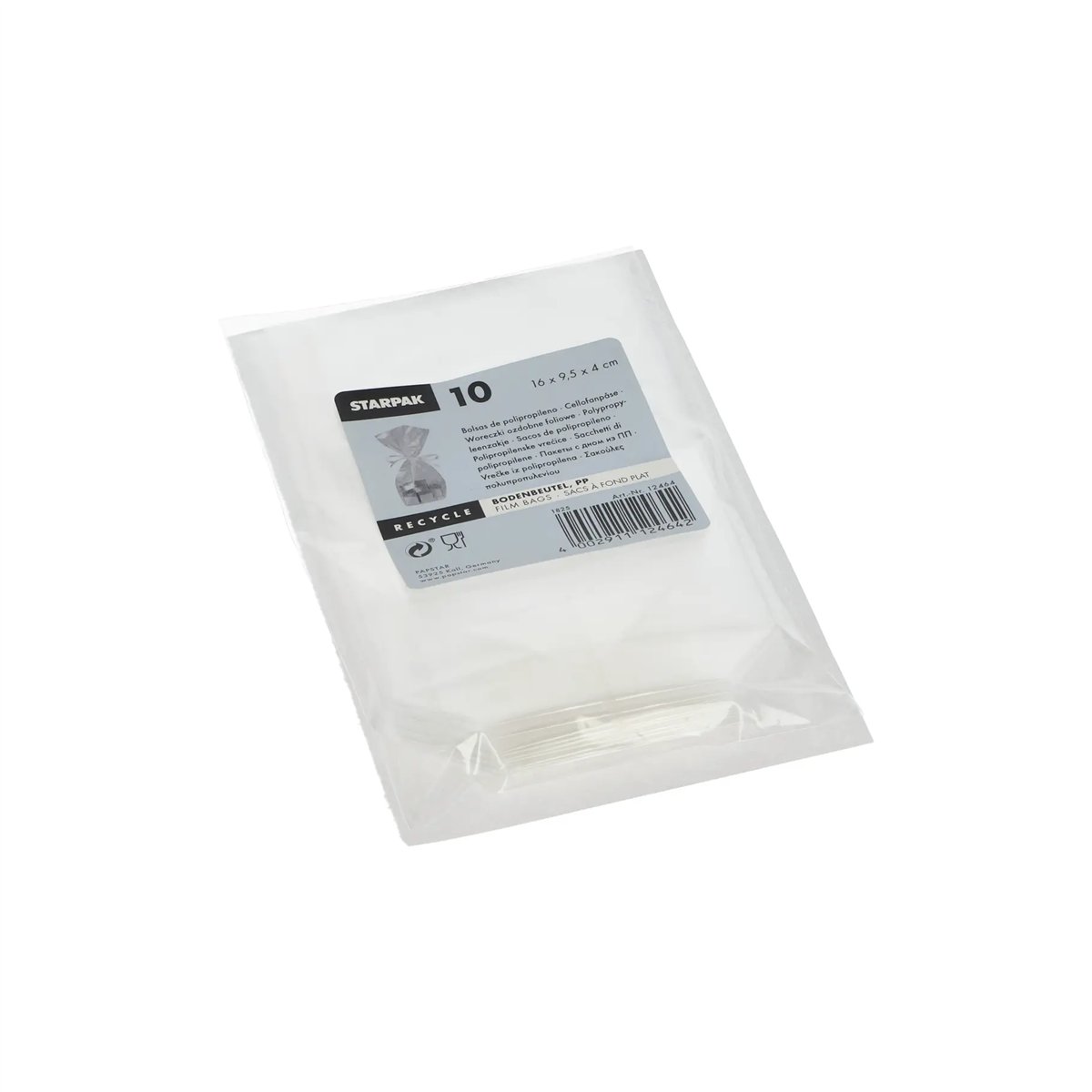 10 stk. Cellofanposer transparent PP-folie 16x9,5x4 cm 10 stk. Cellofanposer transparent PP-folie 16x9,5x4 cm