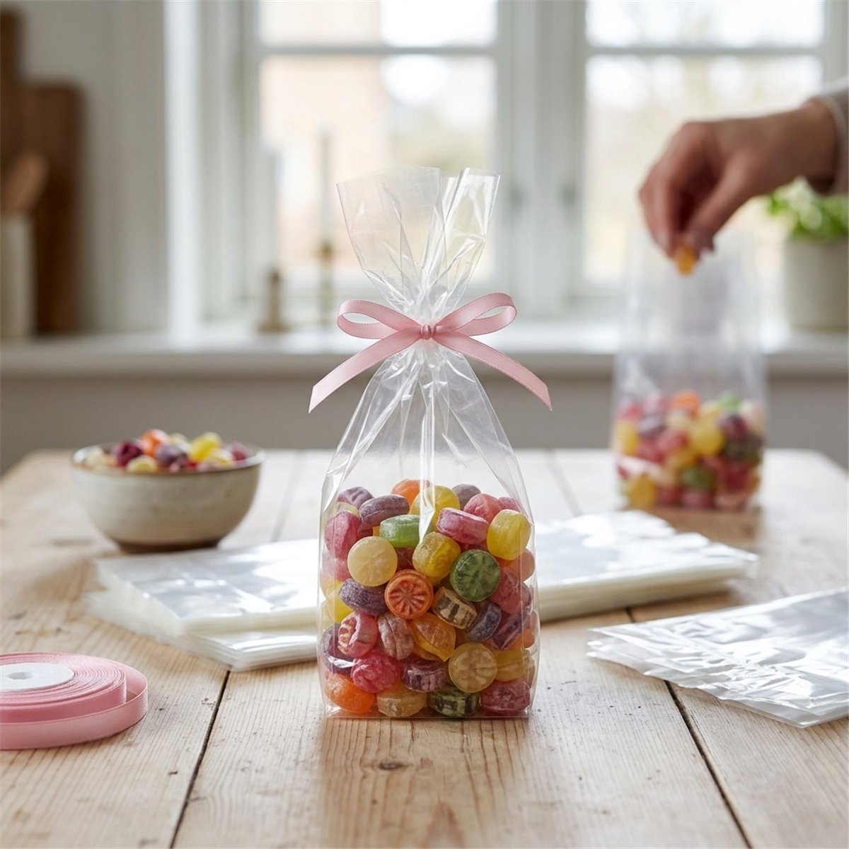 10 stk. Cellofanposer transparent PP-folie 16x9,5x4 cm 10 stk. Cellofanposer transparent PP-folie 16x9,5x4 cm