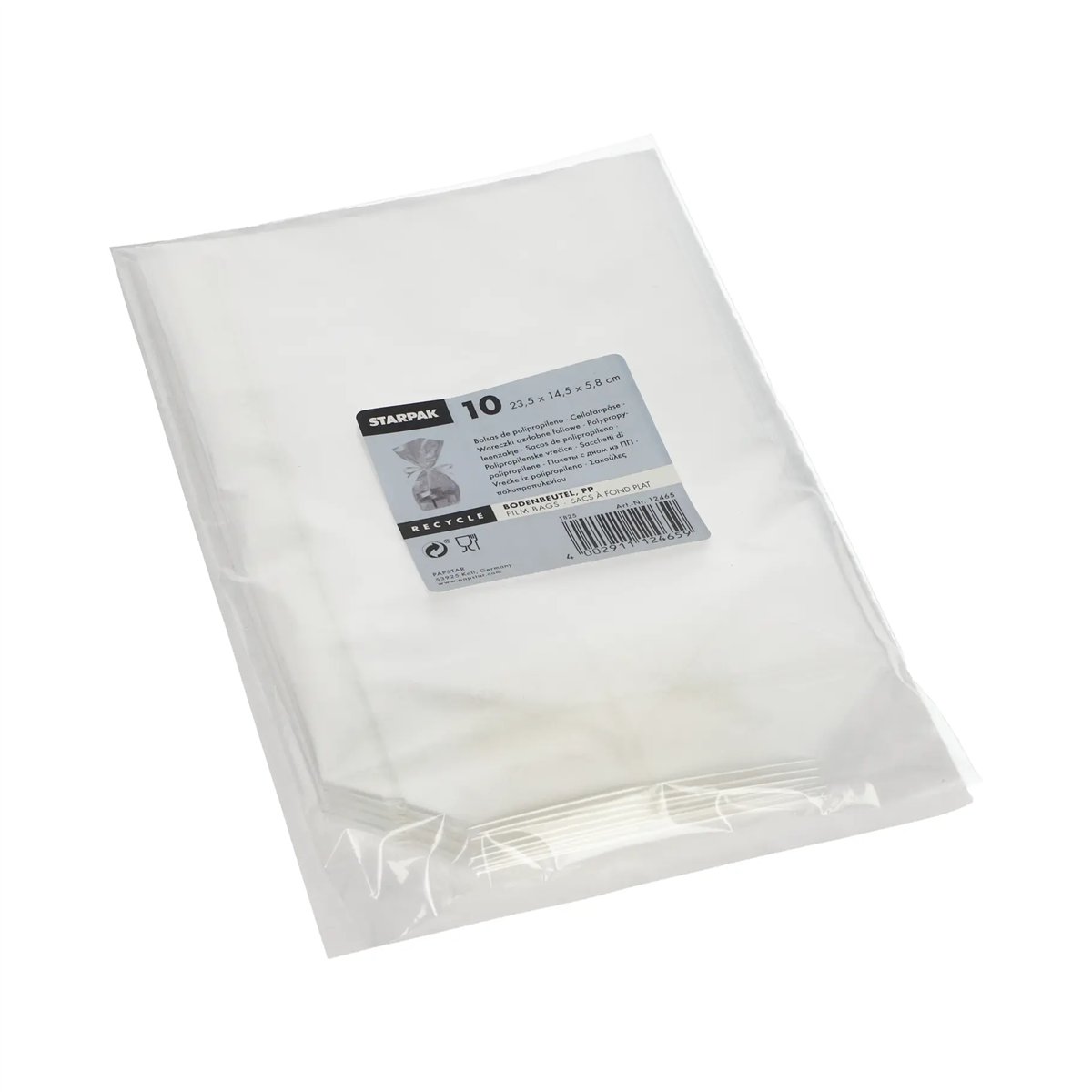 10 stk. Cellofanposer transparent PP-folie 23,5x14,5x5,8 cm 10 stk. Cellofanposer transparent PP-folie 23,5x14,5x5,8 cm