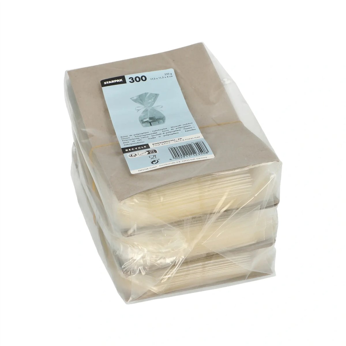 300 stk. Cellofanposer transparent PP-folie 17,3x11,5x4 cm 300 stk. Cellofanposer transparent PP-folie 17,3x11,5x4 cm