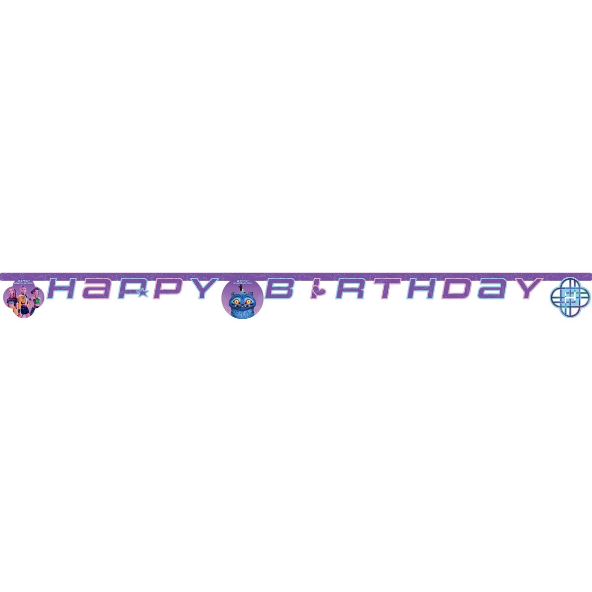 KPop Demon Hunters® Happy Birthday Papirbanner 230 cm KPop Demon Hunters® Happy Birthday Papirbanner 230 cm