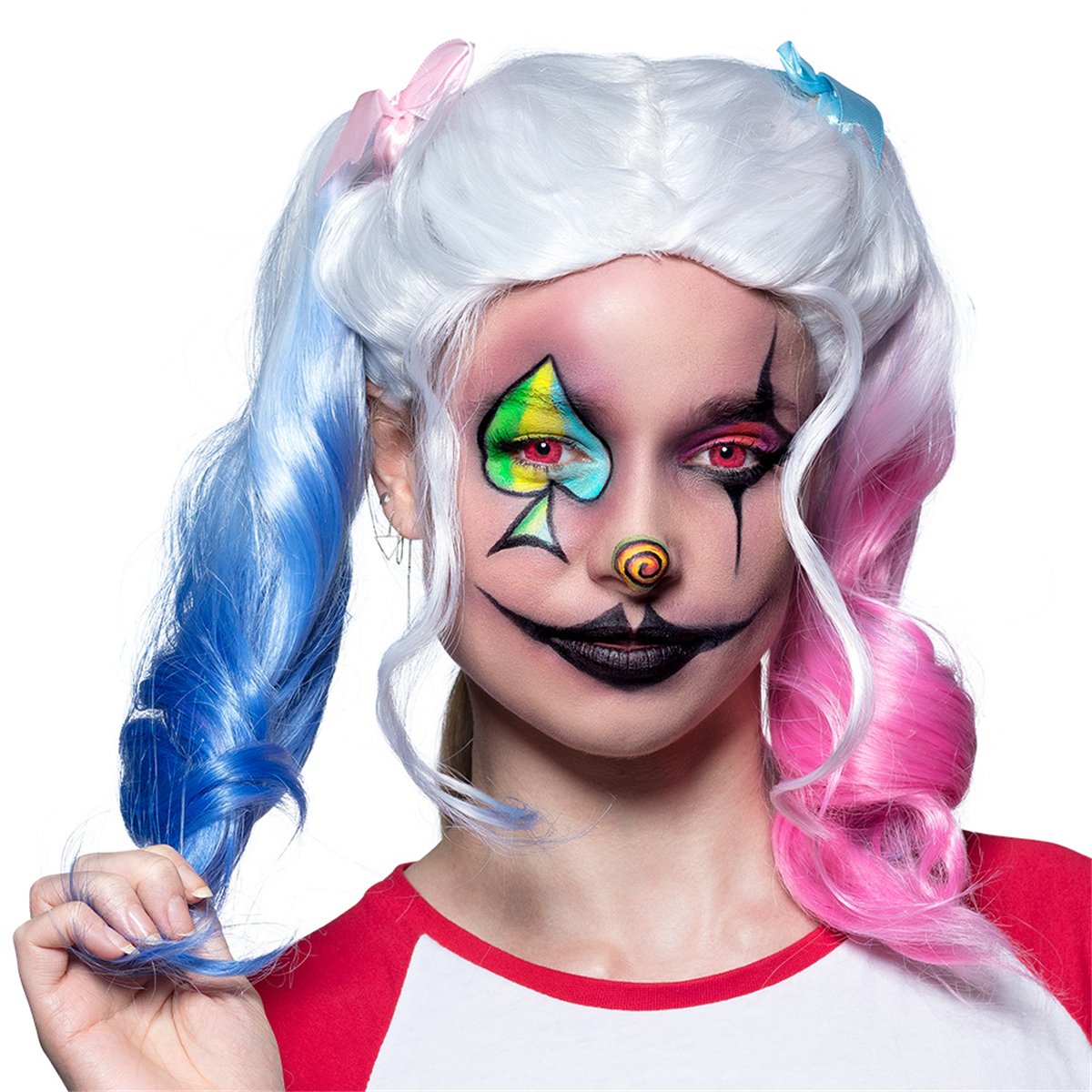  Harley Quinn Paryk Lysebl&aring; og Lyser&oslash;de Rottehaler 