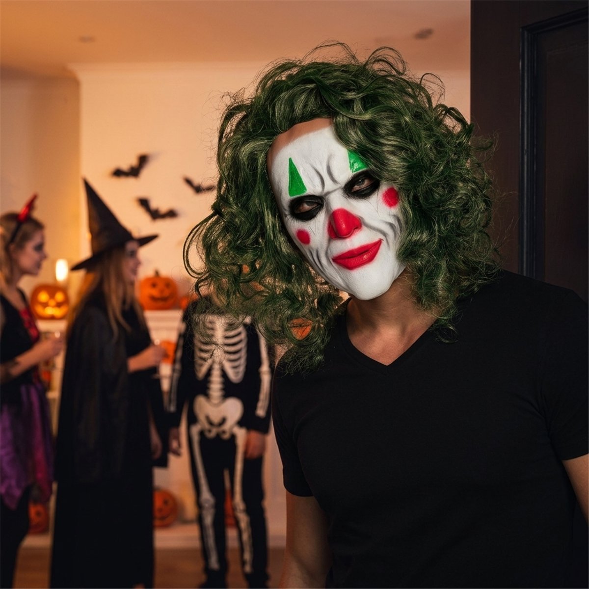 Latexmaske Joker Voksen Grøn Hvid Rød Latexmaske Joker Voksen Grøn Hvid Rød