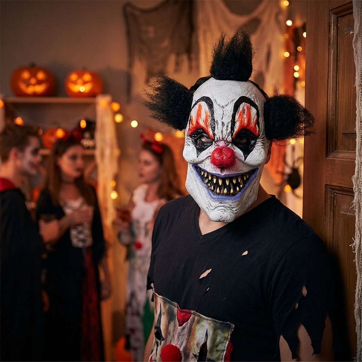 Klovnemaske Med Hår Latex Halvmaske Voksen Klovnemaske Med Hår Latex Halvmaske Voksen