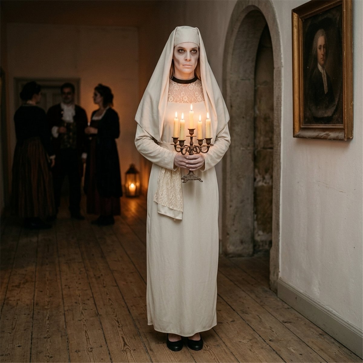 Kostume Den Hvide Dame Dame str. 40/42 knækket hvid Kostume Den Hvide Dame Dame str. 40/42 knækket hvid