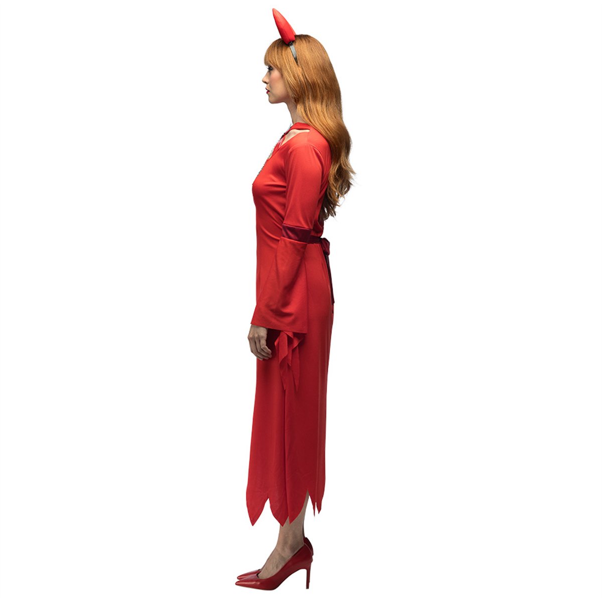 Kostume Str. S Lady Lucifer – Rød Djævlekjole til Halloween Kostume Str. S Lady Lucifer – Rød Djævlekjole til Halloween