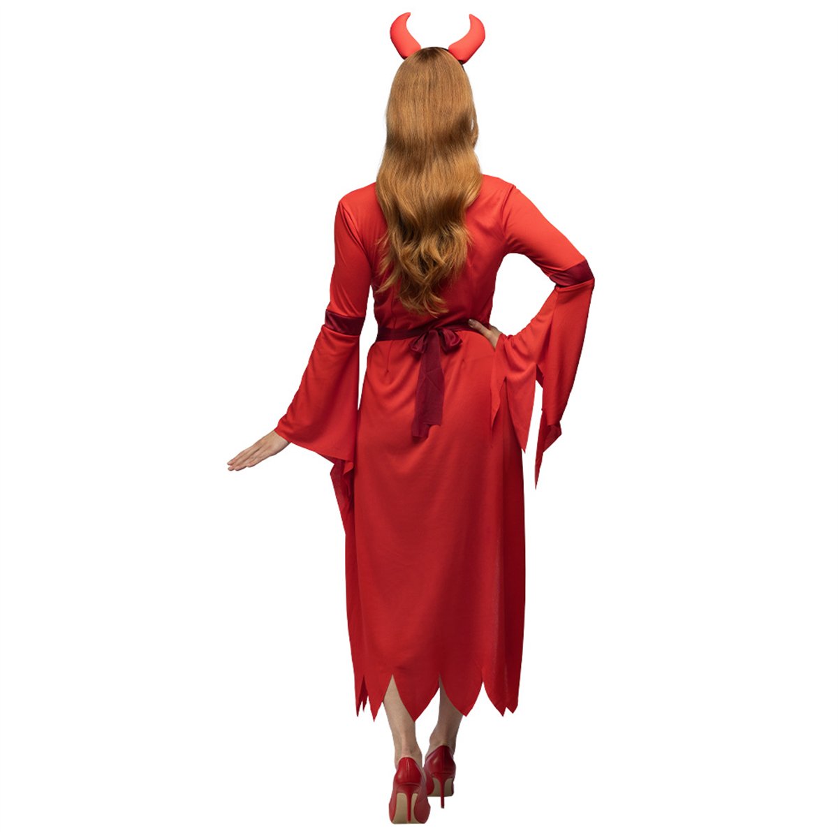 Kostume Str. S Lady Lucifer – Rød Djævlekjole til Halloween Kostume Str. S Lady Lucifer – Rød Djævlekjole til Halloween