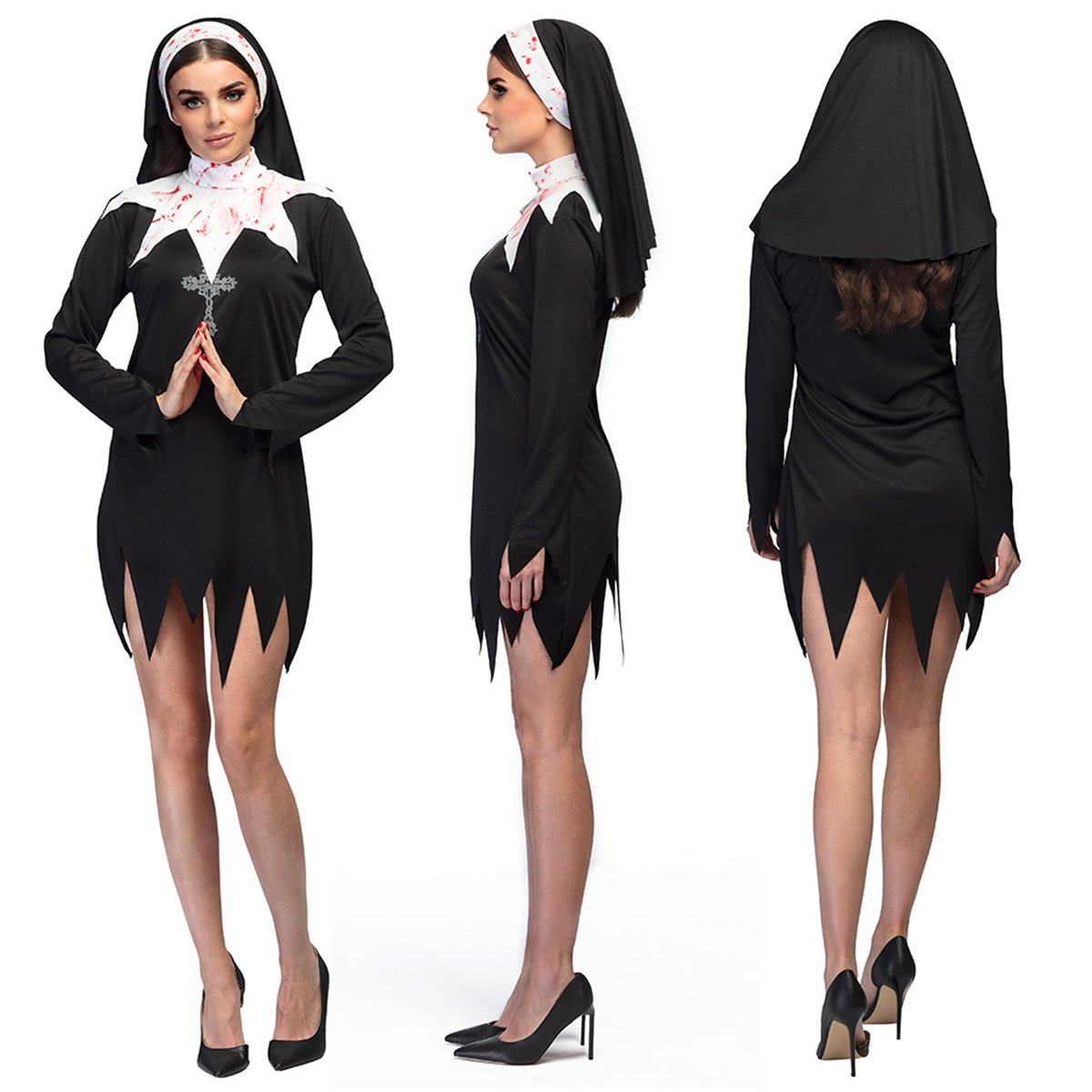 Kostume Str. M Blodig Sexet Nonne Kostume Str. M Blodig Sexet Nonne