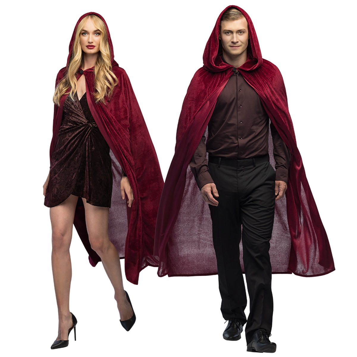 Kappe Dawn 170 cm - Bordeaux med Hætte Kappe Dawn 170 cm - Bordeaux med Hætte
