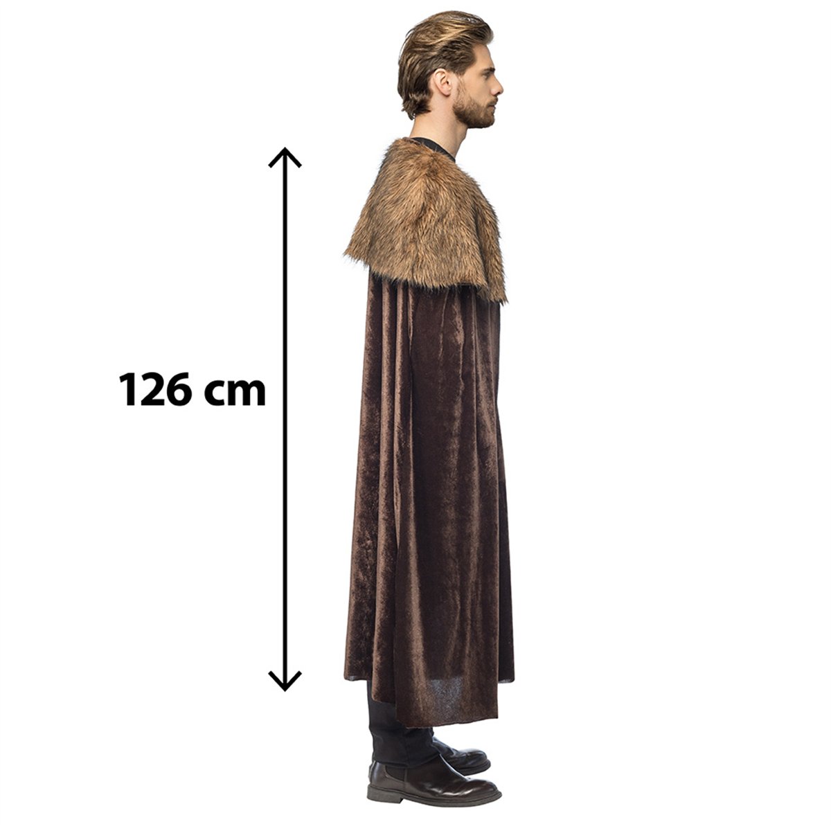 Kappe Natlig J&aelig;ger 126 cm - Brun Kappe med Krave