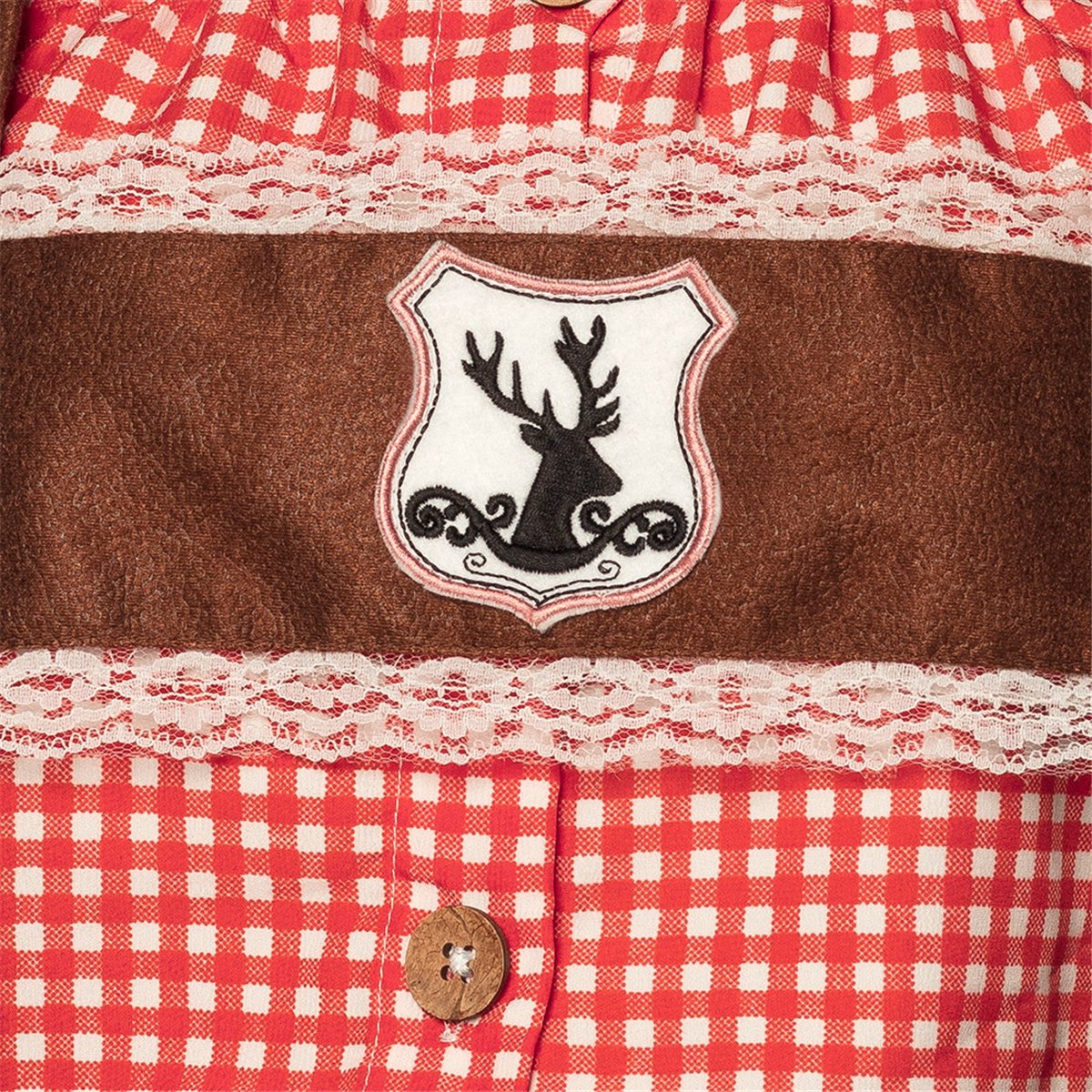 Tyrolerkjole str. 44/46 Lederhosen med ternet top - Oktoberfest-kostume Tyrolerkjole str. 44/46 Lederhosen med ternet top - Oktoberfest-kostume