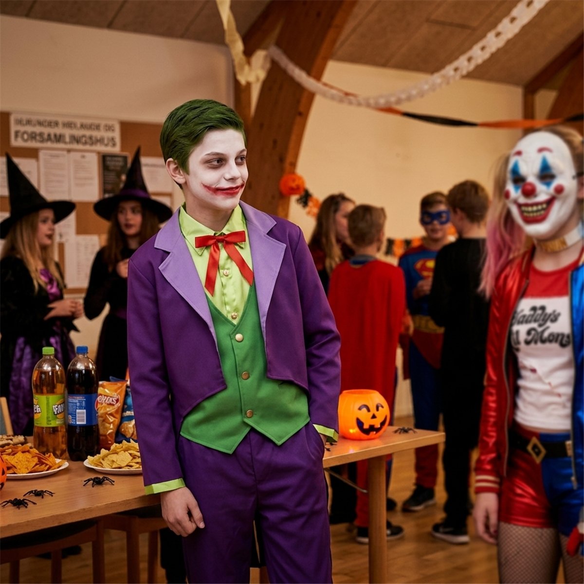 Joker-kostume str. 14-16 år – Ondt geni Joker-kostume str. 14-16 år – Ondt geni