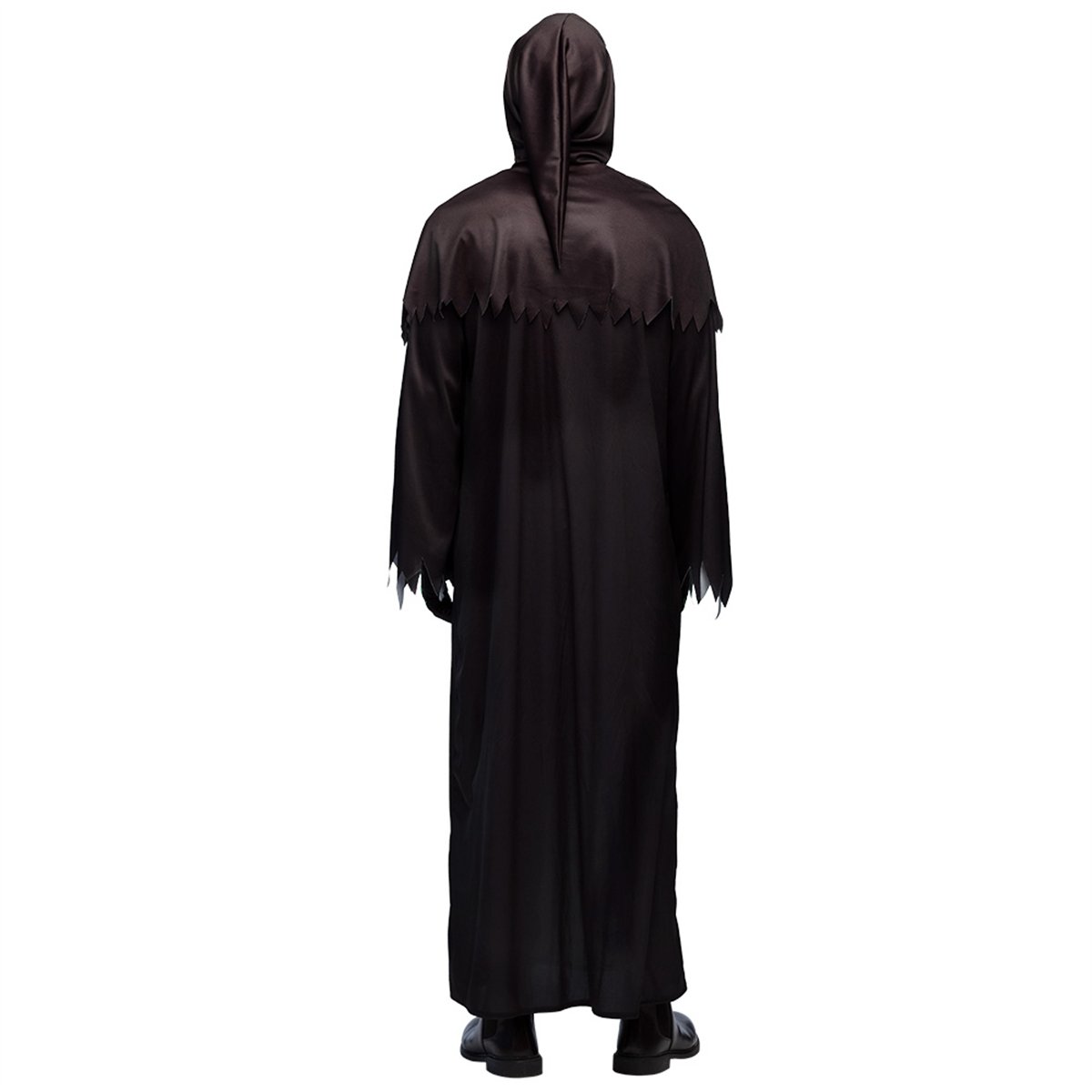 Grim Reaper-kostume str. 50/52 – sort hættekåbe med grønt Grim Reaper-kostume str. 50/52 – sort hættekåbe med grønt