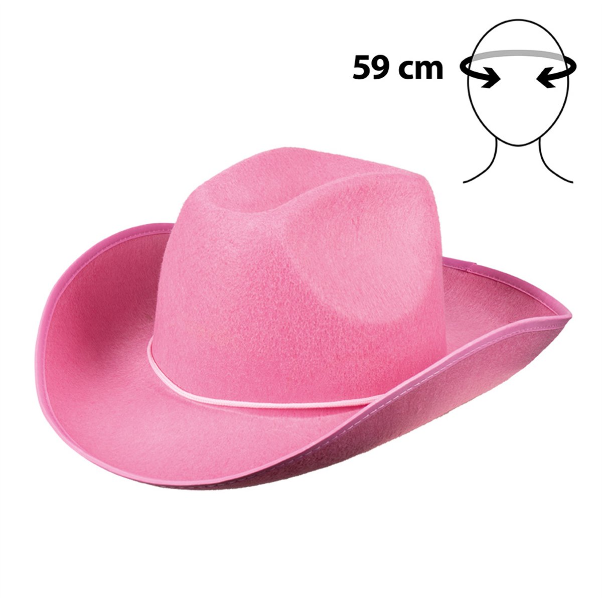 Cowboyhat – Lyserød Filthat med Hagesnor Cowboyhat – Lyserød Filthat med Hagesnor