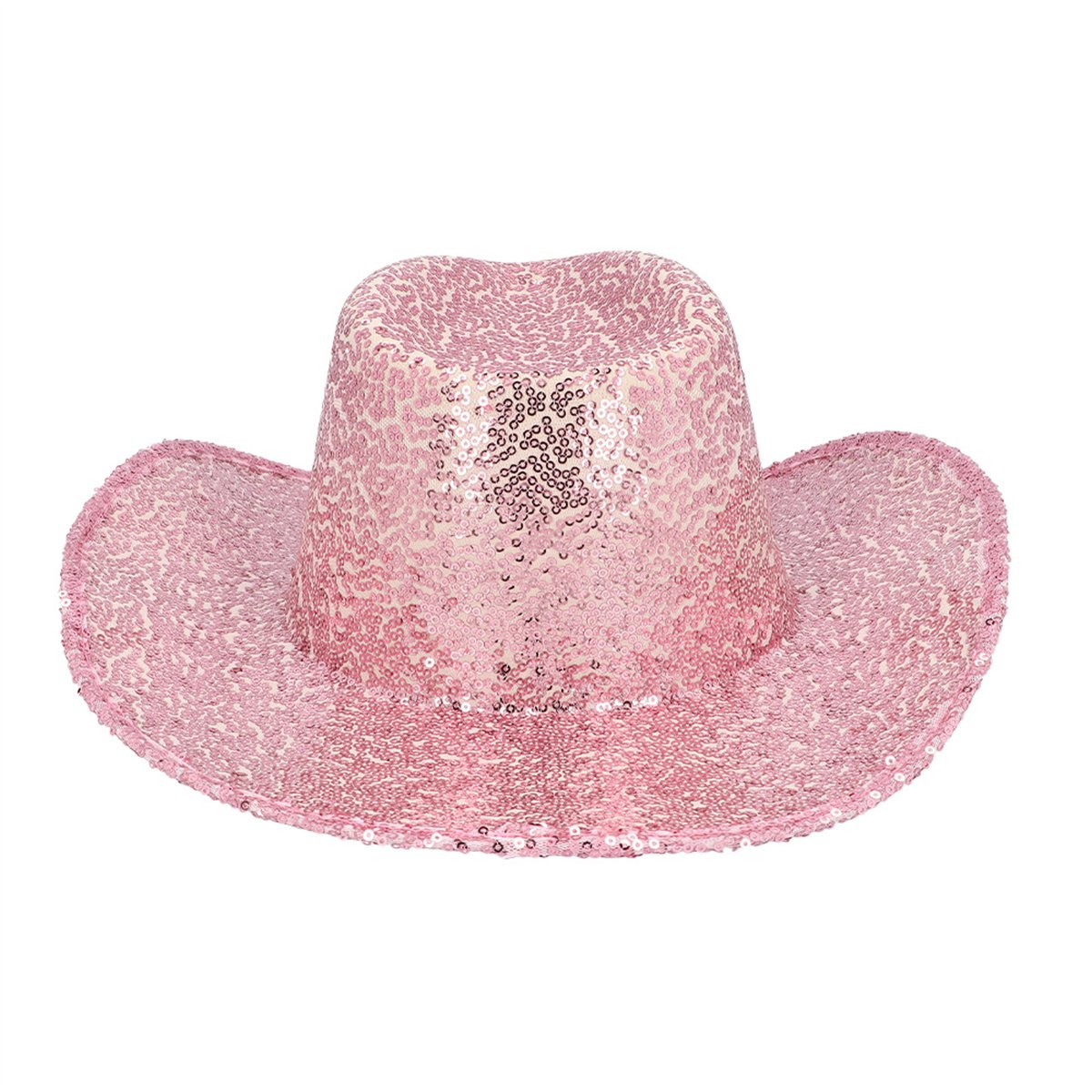 Cowboyhat &ndash; Lyser&oslash;d Hat med Pailletter