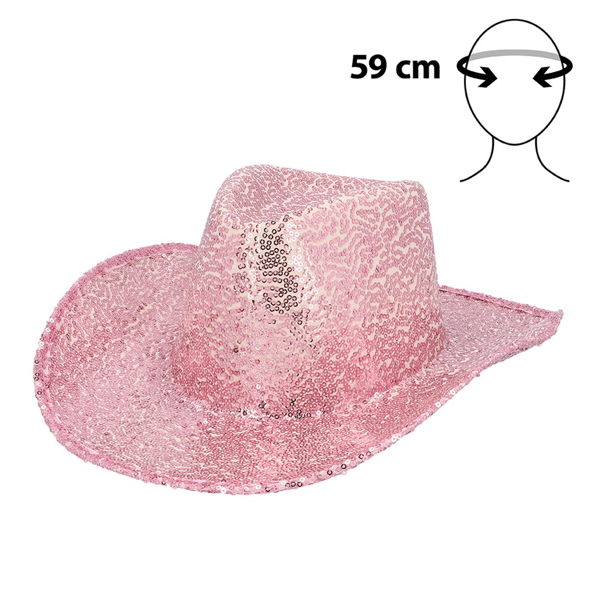 Cowboyhat &ndash; Lyser&oslash;d Hat med Pailletter
