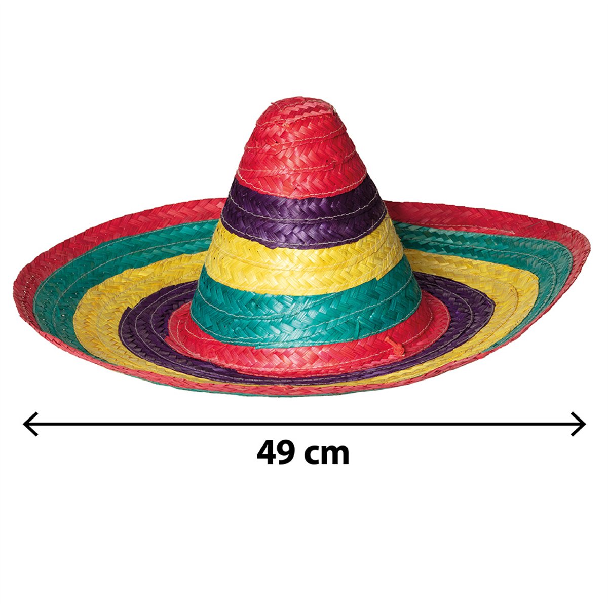 Sombrero &Oslash; 49 cm &ndash; Flerfarvet Mexicansk Hat i Palmeblade