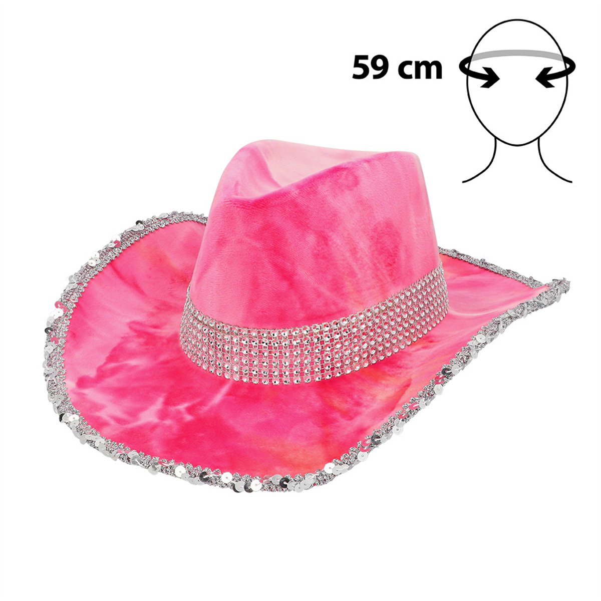 Cowboyhat – Lyserød og Orange Tie-Dye Hat i Fløjlslook med Rhinsten Cowboyhat – Lyserød og Orange Tie-Dye Hat i Fløjlslook med Rhinsten