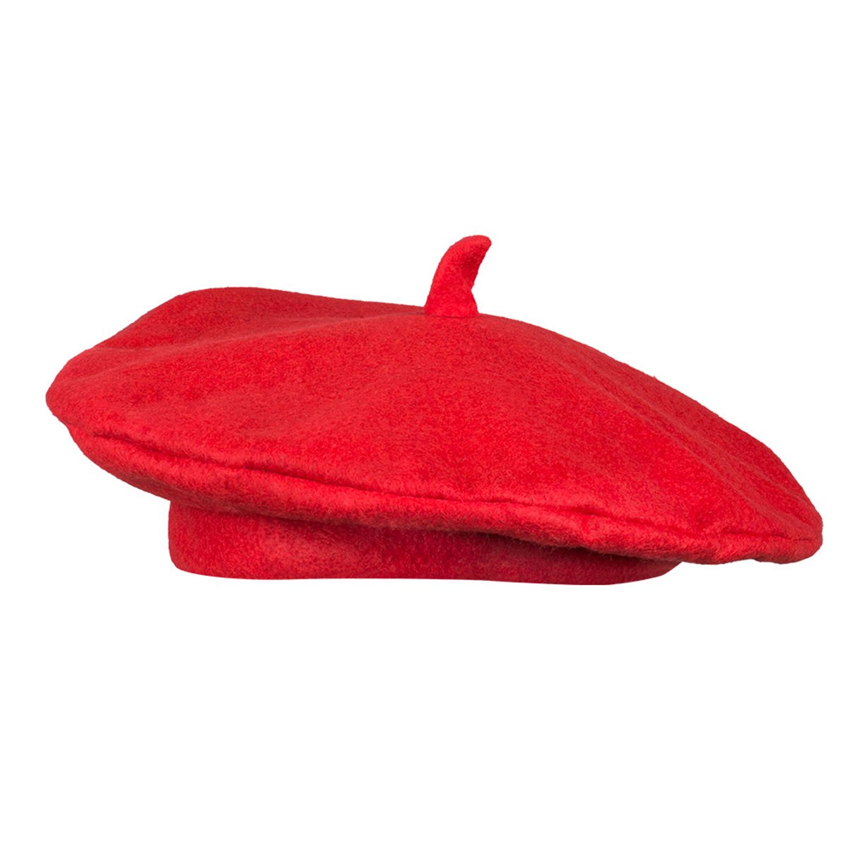 Baret hat &ndash; R&oslash;d Fransk Baret i Filt