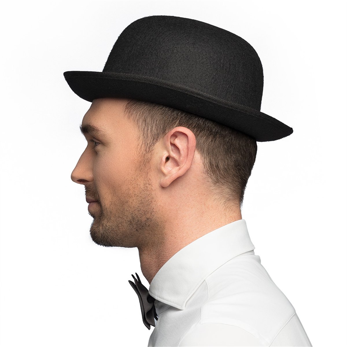 Bowlerhat &ndash; Sort Derbyhat i Filt