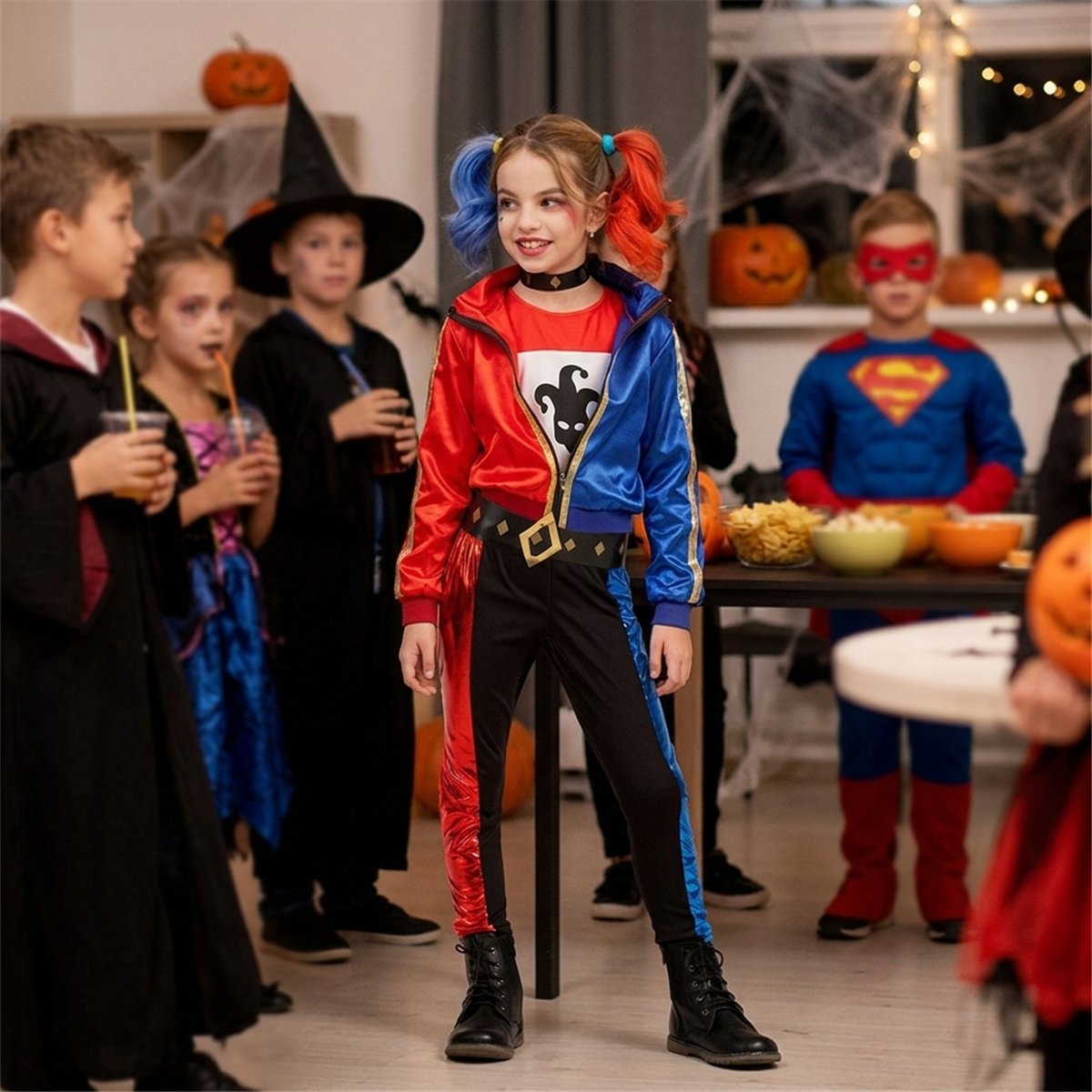 Kostume str. 10-12 &aring;r Harley Quinn &ndash; Jester Fatale
