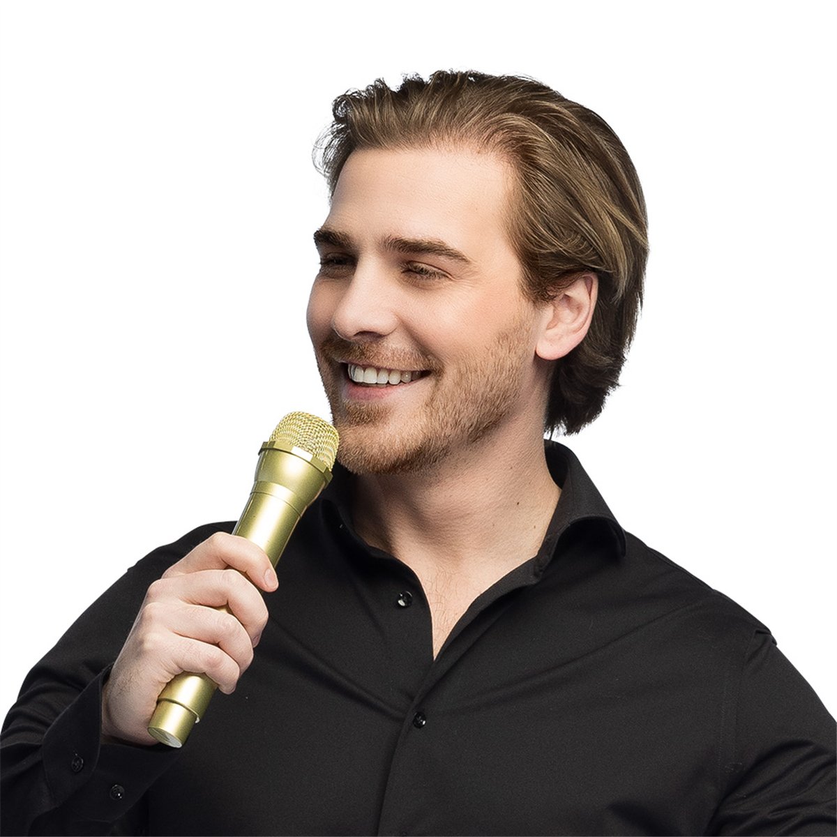 Mikrofon Deluxe Guld 23,5 cm – Rekvisit til Udklædning og Playback Mikrofon Deluxe Guld 23,5 cm – Rekvisit til Udklædning og Playback