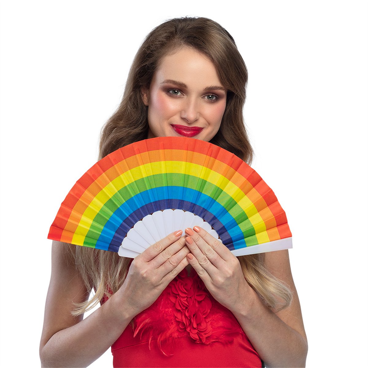 Regnbuevifte 23 cm – Vifte i Spansk Stil til Pride og Festival Regnbuevifte 23 cm – Vifte i Spansk Stil til Pride og Festival