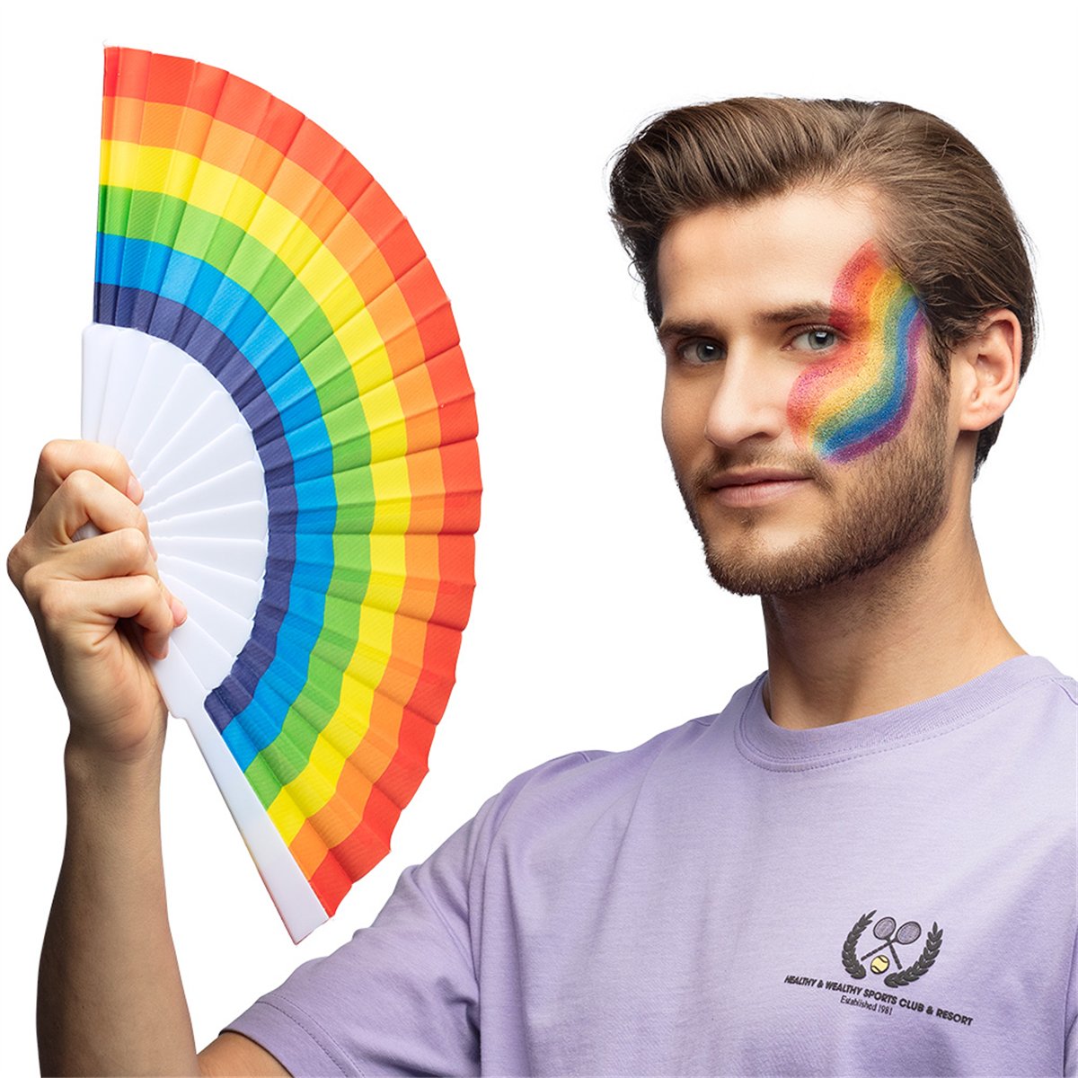 Regnbuevifte 23 cm – Vifte i Spansk Stil til Pride og Festival Regnbuevifte 23 cm – Vifte i Spansk Stil til Pride og Festival