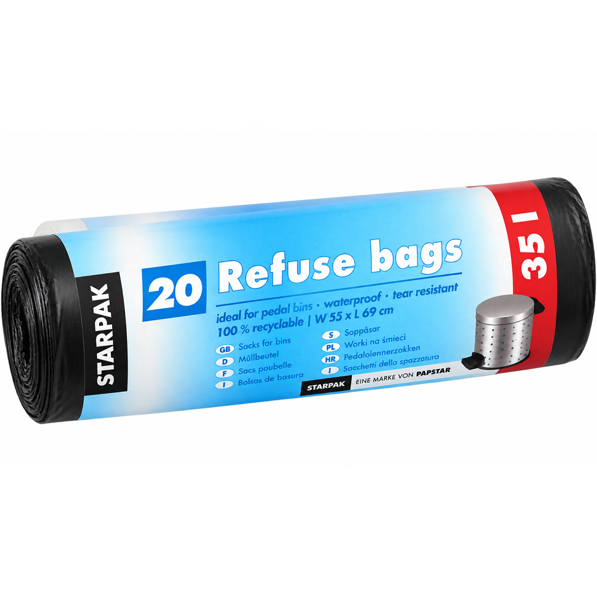 20 stk. Affaldssække 35 L – Sorte HDPE, 69 x 55 cm 20 stk. Affaldssække 35 L – Sorte HDPE, 69 x 55 cm