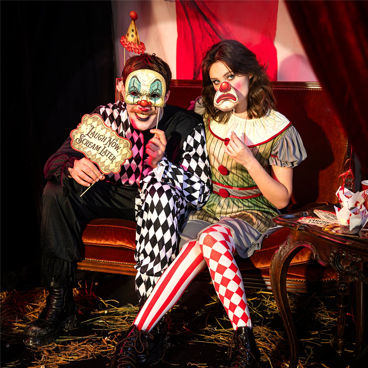 Halloween Fotorekvisitter Freak Show – Sæt med 12 Dele Halloween Fotorekvisitter Freak Show – Sæt med 12 Dele