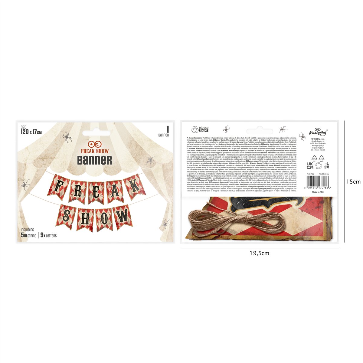 Halloween Banner Freak Show 120 cm &ndash; Cirkusflag