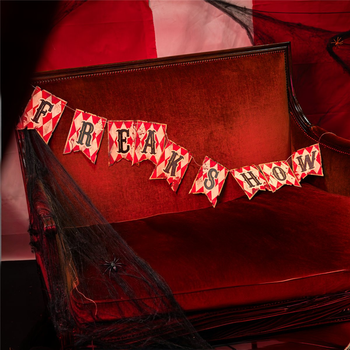 Halloween Banner Freak Show 120 cm &ndash; Cirkusflag