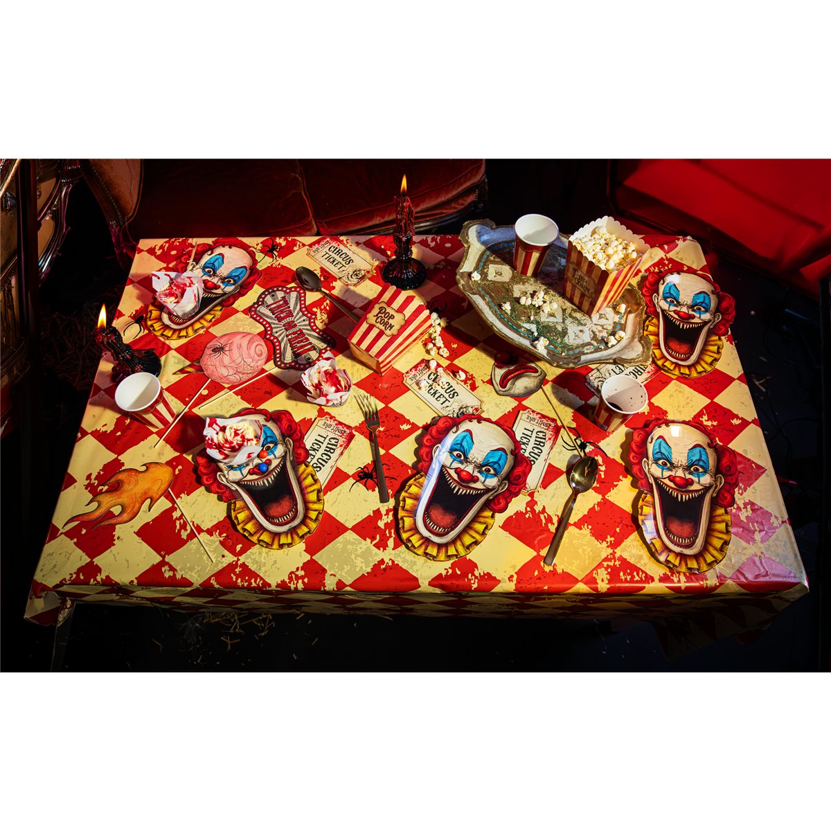 6 stk. Halloween Papkrus Freak Show 270 ml - Cirkusstriber