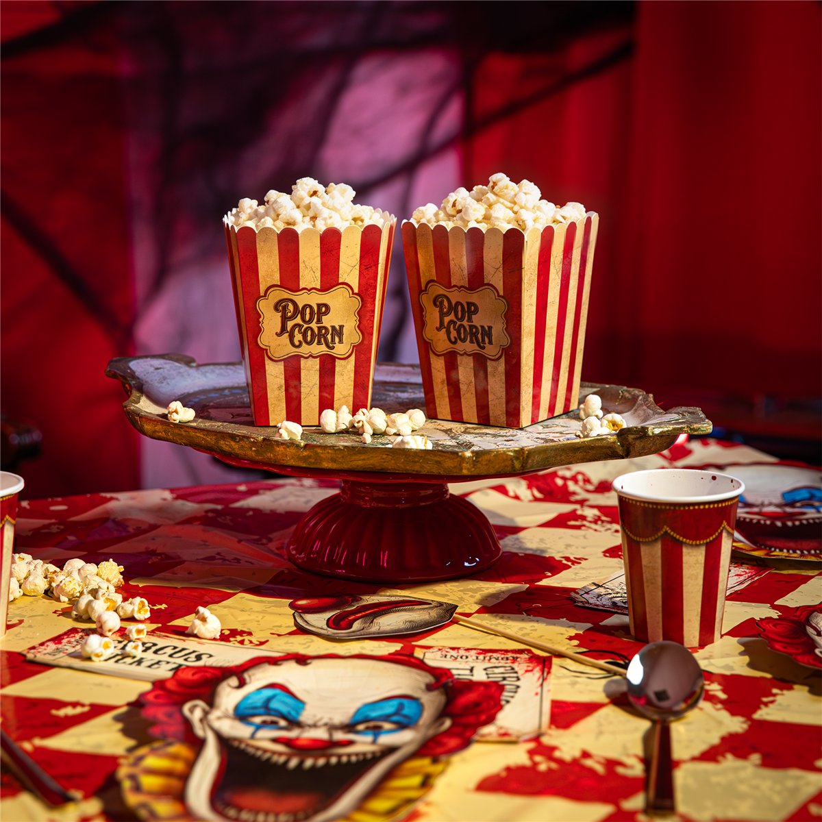 6 stk. Popcorn&aelig;sker med Monster Motiv &ndash; Sjov Snackservering