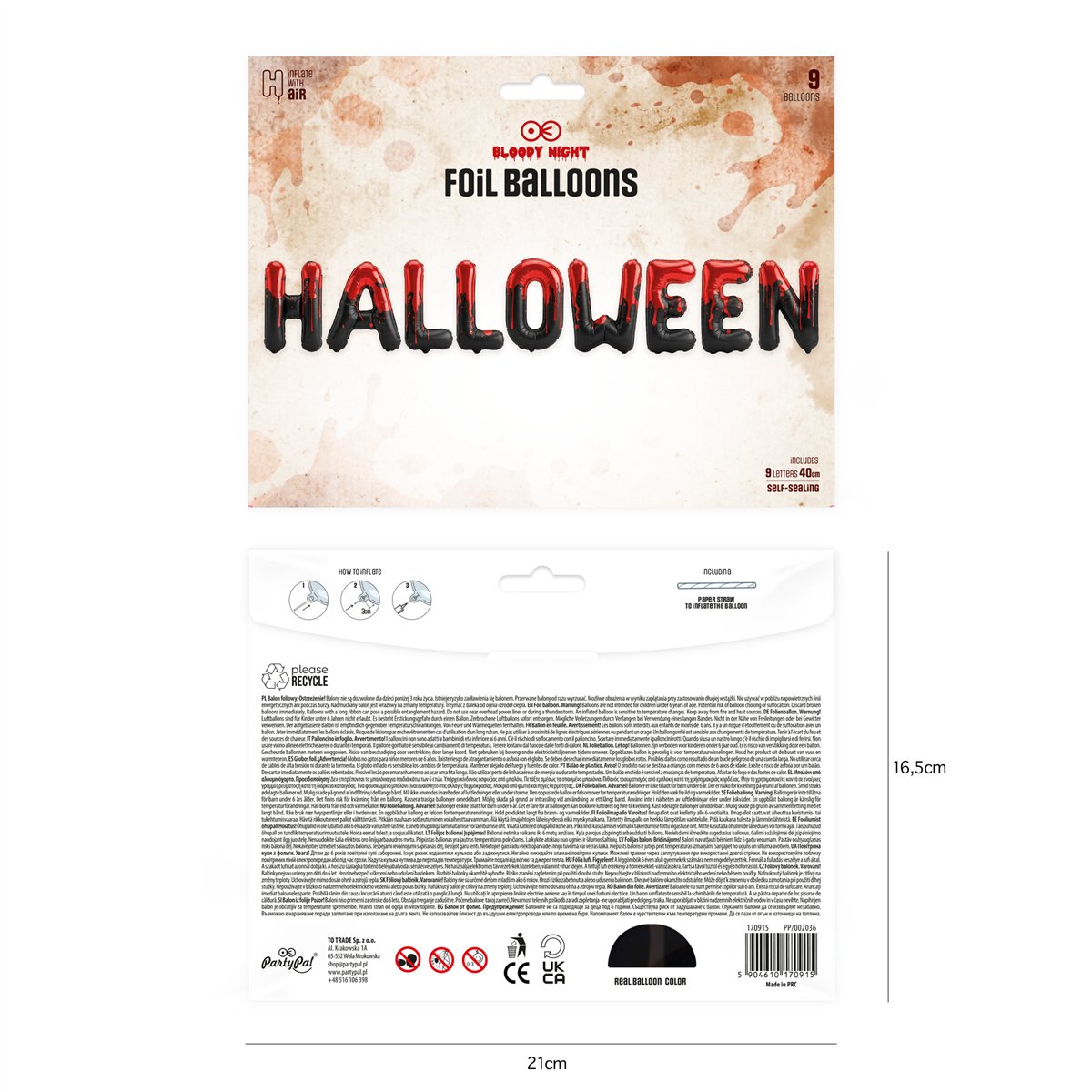 Halloween bogstavballoner "HALLOWEEN"