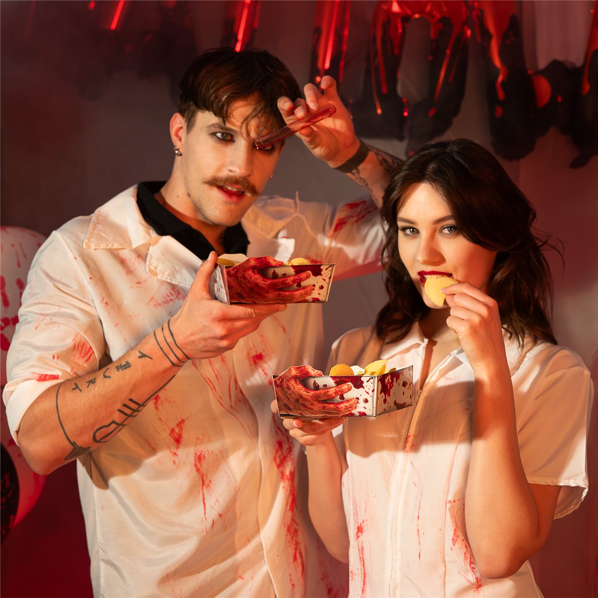 3 stk. Halloween chipsæske "Bloody Night" 3 stk. Halloween chipsæske "Bloody Night"