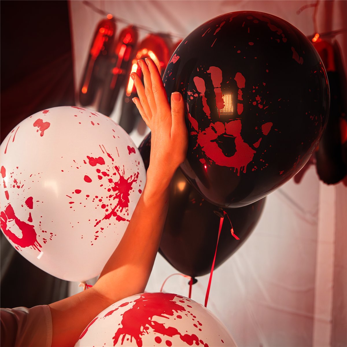 6 stk. Halloween latexballoner "Bloody Night" 