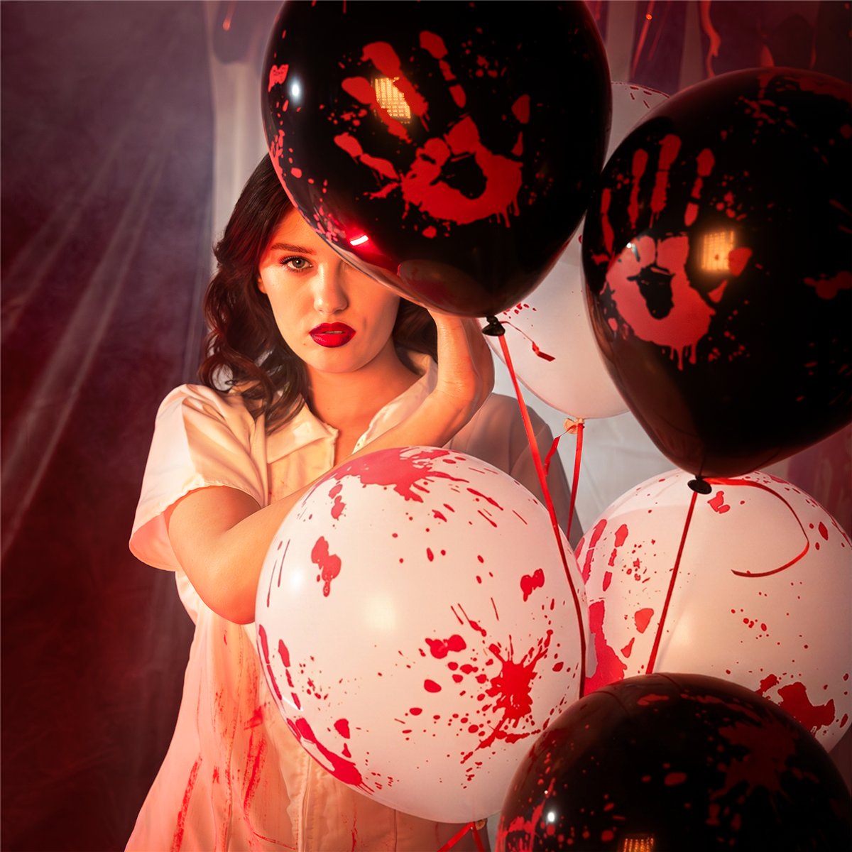 6 stk. Halloween latexballoner "Bloody Night" 