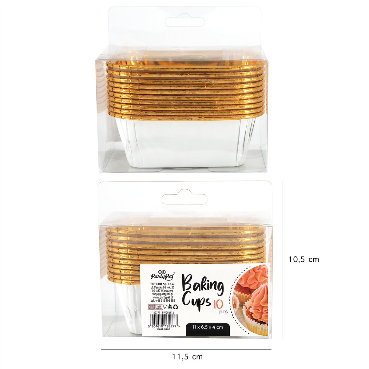 10 stk. Bageforme Rektangulære Hvid og Guld 11x6,5x4 cm 10 stk. Bageforme Rektangulære Hvid og Guld 11x6,5x4 cm