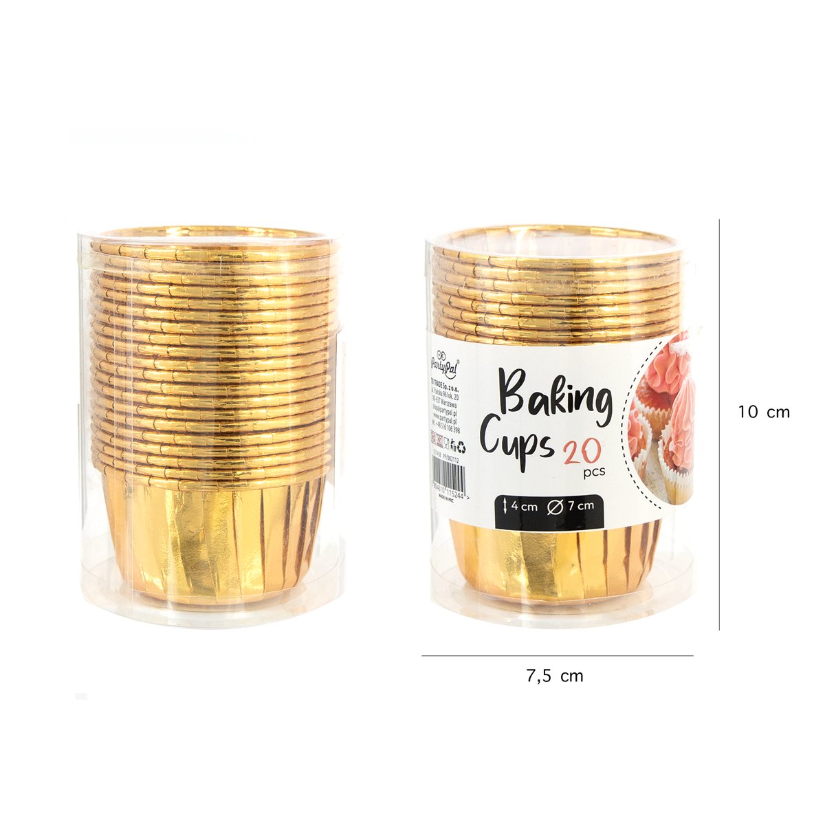20 stk. Runde Bageforme Guld 7 cm &ndash; Aluminium